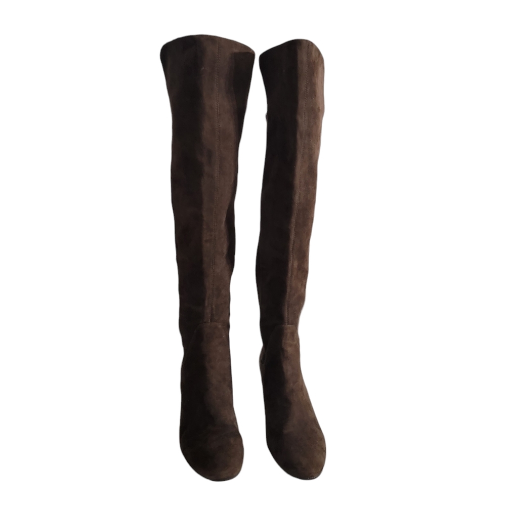 Nine West size 9.5. Brown suede over the knee boots flat heel round toe - Picture 6 of 8